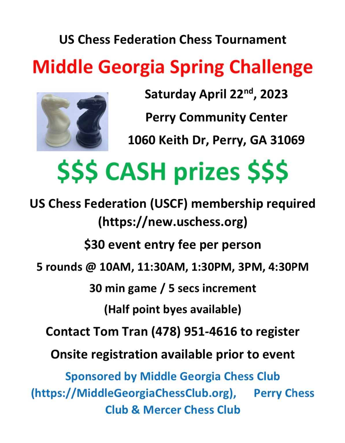 Middle Georgia Spring Challenge G/30;+5, Saturday, April 22, 2023