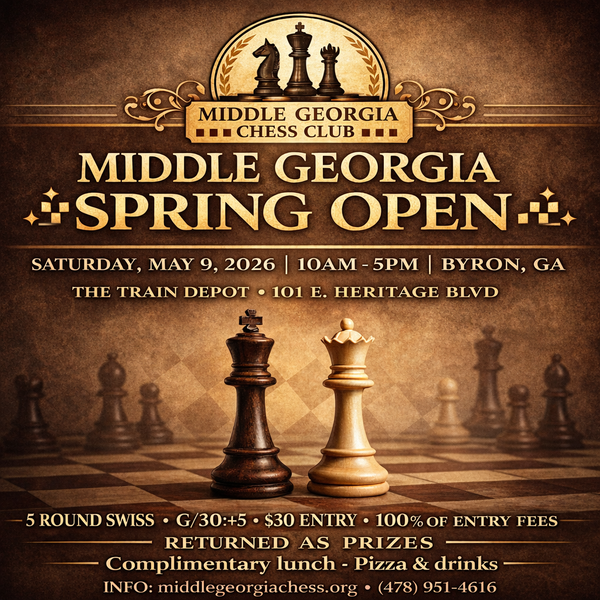 Middle Georgia Spring Open, g/30;+5. Saturday May 9th, Byron, GA